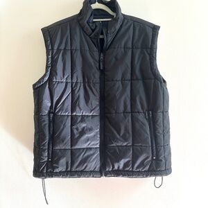 Mens Reversible Puffer Vest Quilted Utility Sz M Outdoor Layering Hiking Camping